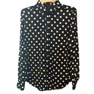 Dark Blue Polka Dots Blouse